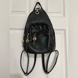 Genuine leather small backpack sling